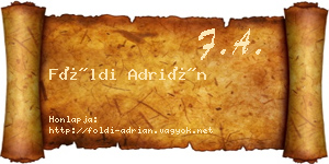 Földi Adrián névjegykártya